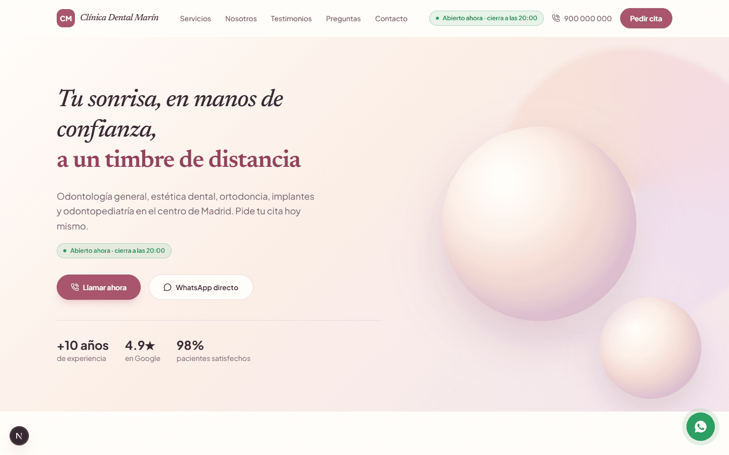 Captura de la plantilla de web corporativa